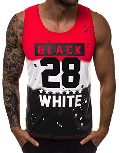 WAZZAP Tank Top Herren Bodybuilding Fitness Muskelshirt Gym Sport Workout Stringer Ärmellos T-Shirt mit Print