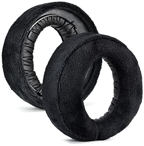 Yaowanguan Terciopelo Almohadillas de Repuesto para Sony Playstation 5 PS5 Pulse 3D Auriculares inalámbricos,Almohadillas/Tazas/Cubiertas para Auriculares de Espuma viscoelástica de reparación Negra
