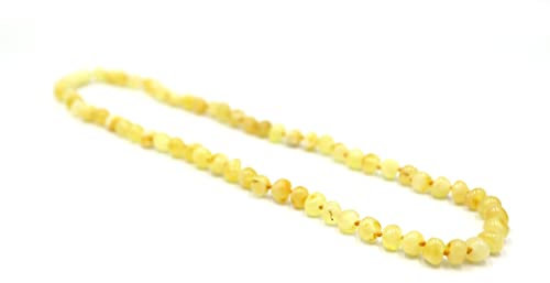 Bernstein Halskette, Mehrere Farben, Unisex, Halskette 36 cm und 45 cm, Baltische Bernsteinkette (45 cm, Yellow)