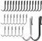 HLIWS Duschwand Haken-30 Stück 4mm Türhaken zum Einhängen,S Haken,haken für duschwand,für Duschabzieher Handtücher Bademäntel(15 schwarz,15 silber)