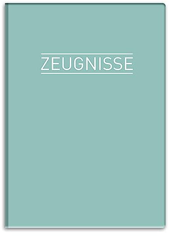 itenga Zeugnismappe A4 mintgrün wattierter Umschlag - 10 Klarsichthüllen in DIN A4 für bis zu 20 Dokumente
