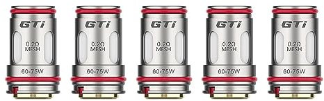 Bobina Vapo'resso GTi Mesh Coil 0,2Ω compatible con Atomizador iTank/iTank 2/iTank T Vape Target 100/200/80 Kit GEN 200 Gen SE Gen Max Kit Resistencia GTi Coil 5 piezas/paquete Original - No Nicotine