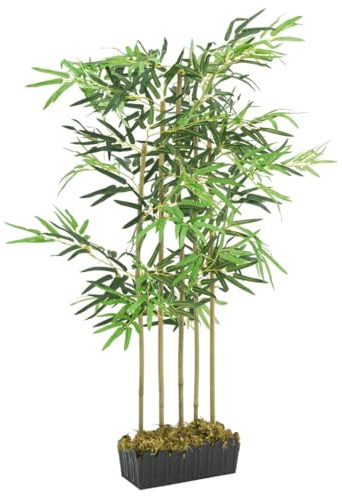 vidaXL Bambusbaum Künstlich, Kunstpflanze mit 730 Blättern, Kunstbaum Dekobaum für Innen Außen, Künstliche Pflanze Zimmerpflanze, Grün 120 cm