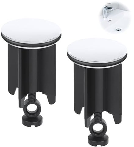 2 Pezzi Tappo Lavandino Bagno Universale,Tappo di Scarico per Lavandino 40mm,Tappo per Vasca da Bagno con Guarnizione,per i Lavandini del Bagno e Della Cucina per Bloccare Intasamenti e Odori