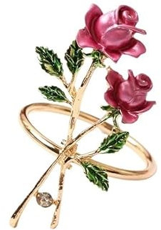 TRgqify-KM Serviettenringhalter Valentinstag Metall Rose for Hotel Hochzeit Party Event Tischdekoration