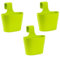 ENGELLAND 3 x Blumentopf zum Auf-Hängen, Geländertopf, Grün, Hängetopf, Balkon-Kasten, oval, Übertopf, Pflanzkasten, mit Wasserspeicher/Wasserauffangschale, 2,8 Liter