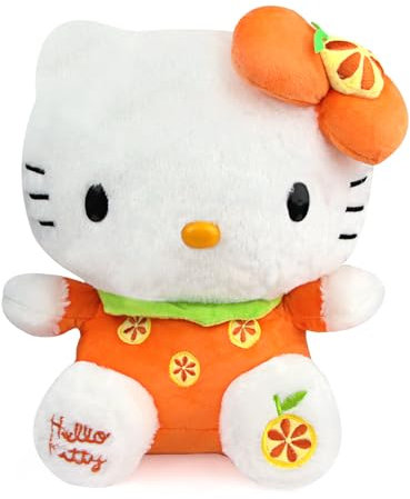 Xingsky Peluche de Hello Kitty, 30 cm, felpa, felpa, Kawaii, para niños, niñas, adultos, cumpleaños, Navidad, fiesta, color naranja
