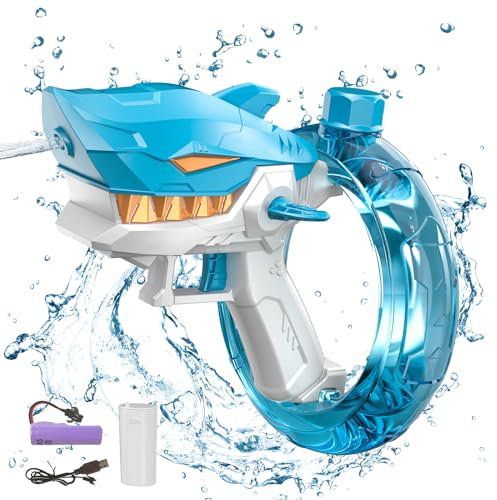 Pistola de Agua Eléctrica,Potente Pistola De Agua Eléctrica,8-10M Largo Alcance de Pistola de Agua,Alta Capacidad Más Fuerte Blaster De Agua Summer Pool Beach Party Toys,para Piscinas,Playas