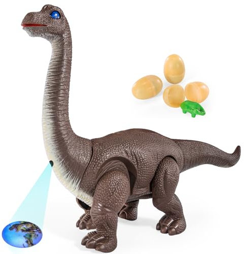 TEMI Elektrisches Handgelenkdrachen Spielzeug, Geeignet für Jungen 3-7 Jahre Alt, Realistischer Großer Handgelenkdrache, Mit Lichtern, Brüllen, Projektion, Eierlegen, Geeignet für Kleine Kinder