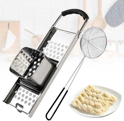 Spätzlehobel, Spätzlereibe Edelstahl,Edelstahl Spätzlehobel Teigschlitten,Spätzlepresse mit Teigschlitten,Spätzlesieb,Spätzlepresse Spätzlesieb,für Selbstgemachte Spätzle und Knöpfle
