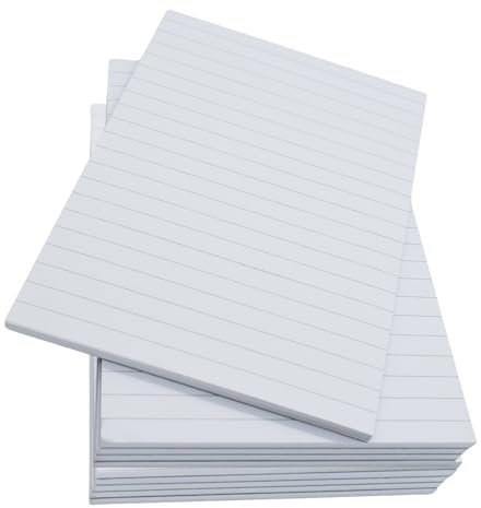 HLKauf Notizblöcke Schreibblock DIN A4 A5 A6 | kariert | liniert | blanko, Notizblock 5er|10er|20er Pack, 50 Blatt je Block, 80 g/m² Offset weiß, Blöcke für Schule oder Büro Uni