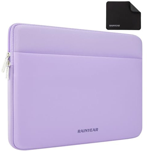 RAINYEAR 13 Inch Laptop Sleeve Case for 2025-2022 Macbook Air 13.6 Inch M4 M3 M2 14 Inch Macbook Pro M4 M3 M2 M1 Accessory Carrying Simple Case, Purple