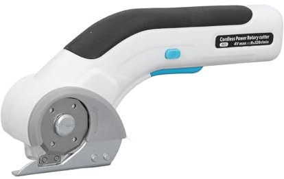 Forbici Elettriche Senza Fili, Forbici per Tessuti, Taglierina per Cartone Ricaricabile con Blocco di Sicurezza, Taglierina Rotante per Cucito, Tessuto, Cartone, Moquette, Pelle