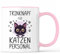 Tasse mit Spruch Katzenpersonal Trinknapf Katze Becher Katzenmama Katzenfrau Katzenpapa Katzen - lustiges Geschenk - Kaffeebecher als Geschenkidee - Kaffeetasse 330ml - Weiss-Rosa