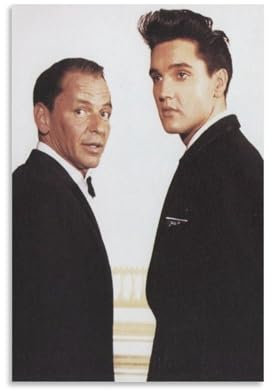 LKHJBYBI Poster, Motiv: Frank Sinatra und Elvis Presley, modisches Poster, dekoratives Gemälde, Leinwand, Wandkunst, Wohnzimmer, Poster, Schlafzimmer, Gemälde, Wohnzimmer, Illustration, Poster, 30 x