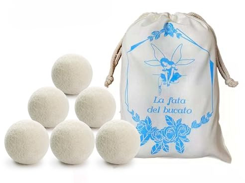LUMINER® Palline Per asciugatrice di lana, 6 Palle Per Asciugatrice Antipiega e Cattura Peli, Palline Di Lana Per Asciugatrice