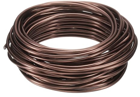 QUARKZMAN Bonsai Draht Eloxiertes Aluminium Trainingsdraht 3mm Stärke 10m Länge Basteldraht Aluminiumdraht für Garten, Gartenbau, Landschaftsbau, Pflanzen, Braun
