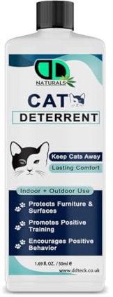 DD Teck 100% Natural Cat Deterrent Spray – Natural & Non-Toxic for Cats and Animals,Safe & Effective Solution for Keeping Cats Away, Eco-Friendly Formula for Indoor & Outdoor Use (50ml)