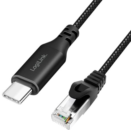 LogiLink CU0416 - aktives USB 3.2 (Typ-C) zu Netzwerk (RJ45) Anschlusskabel - 1Gbps, 10 m