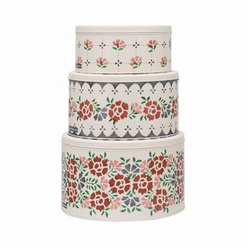 Elite Tins Emma Bridgewater Antique Roses Set of 3 Round Cake Tins - 250 (d) x 145mm 225 (d) x 120mm 195 (d) x 95mm