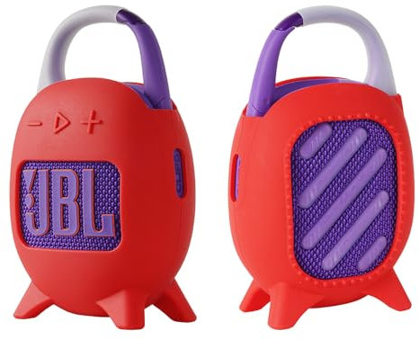 Silikonhülle Tragetasche Case Tasche Hülle für JBL Clip 5 Portable Bluetooth Speaker (Rot)