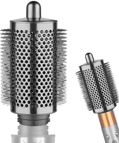 Verbesserte große, runde Volumenbürste für Dyson Airwrap-Aufsätze, Volumenaufsatzbürste für flüssiges, flaches Haar, Lockenzubehör, Grau