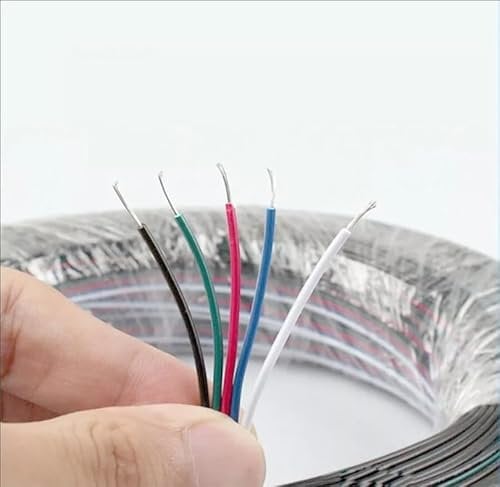 15 meter 5 Pin RGB Strip Light Extension Cable Wire, Durable 22awg extension, for RGB 5050, 2835, 3528 LED Light Strips