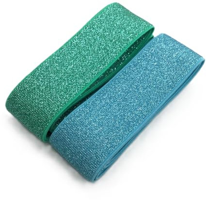 Gummiband Glitzer 40 mm – elastisches Band in 11 Farben – Gummilitze für Kleidung, Accessoires, DIY & Nähen – hochwertig & vielseitig einsetzbar (Set 4)