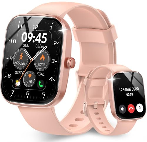 Csasan Reloj Inteligente Hombre Mujer, 1.91 Smartwatch con Llamadas Bluetooth y Whatsapp Notificación, 112+ Deportivos Modos Smart Watch con Pulsómetro/Monitor de Sueño, IP68 Pulsera Actividad, Rosa