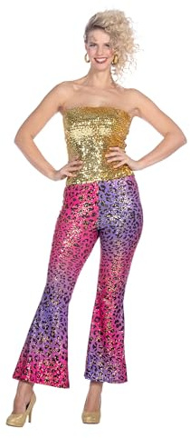 WILBERS & WILBERS - Hippie Hose mit Leoparden Motiv | Animal Print, Schlaghose Damen, Party Outfit für Festival, Karneval