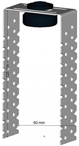 doitBau Direktabhänger schallentkoppelt für CD-Profile – U-Abhänger Trockenbau, verzinkter Stahl 0,8 mm – Abhängehöhe 125 mm – 200 Stück flach verpackt für Decken- und Wandkonstruktionen