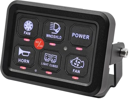 Schalter Panel Schalttafel-Kit 9-30V DC 6 Gang Schalttafel Schalter box Ein/Aus Universal Schalterpanel Automatisch Dimmbare Circuit Control Relais System Touch Switch für PKW, LKW, Boot, UTV, SUV
