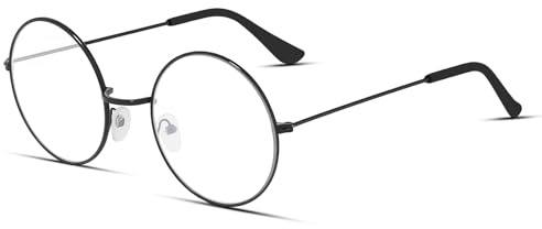 Weihnachtsmann Brille Rund Nikolausbrille 60er 70er Jahre Retro Runde Brillen Weihnachtsmann Kostüm Brille Nickelbrille Nikolaus Kostümbrille Kostümzubehör für Weihnachten Halloween Karneval Cosplay