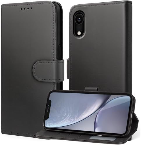 Tawarror Cover per iPhone XR, Custodia Rimovibile 2 in 1 Premium Pelle PU Portafoglio con Funzione Supporto Pieghevole e Slot Schede, Flip Case per iPhone XR, Nero