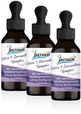 Nimm 3, zahl 2 Aktion Liposomale Lutein & Zeaxanthin Komplex Tropfen hochdosiert - (69.300mg in 3 Flaschen) 77mg Lutein & Zeaxanthin Komplex pro Tagesdosis -MCT Öl -Hohe Bioverfügbarkeit