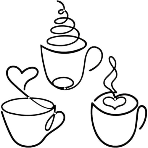 Abbdbd 3 Pcs Coffee Cup Wall Art Coffee Bar Hanging Decor Vintage Metal Sign for Kitchen Restaurant Shop Home Office Accessories