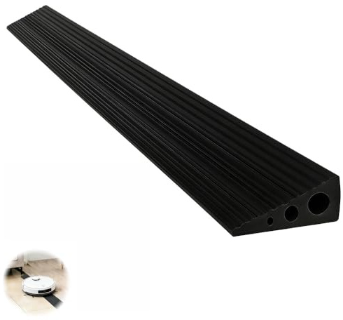 CUTIS Türschwellenrampe, 90x5.5x1.5 cm, Rampe Saugroboter, Rampe Türschwellefür, Geeignet für Saugroboter, Kinderwagen, Rollatoren und E-Scooter, Schwellenrampe (Schwarz)
