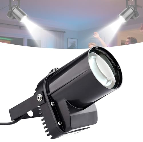 SKIKHN LED Pin Spot Licht, Punktstrahler 3W LED-Pinspots, LEDs Pinspot Bühnenlicht, Motorisierter Strahler, Schwarz Bühnenstrahler, für KTV, Bar, Club, Party, Hochzeit, Livehouse(Weiße Licht)