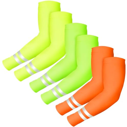 DIELOVEHUA 3 Pares Mangas UV para Hombres y Mujeres, Mangas de Brazo Protección Solar, Manga de Brazo Reflectantes, Enfriamiento Transpirables, para Running, Ciclismo, Pesca y Uso Diario