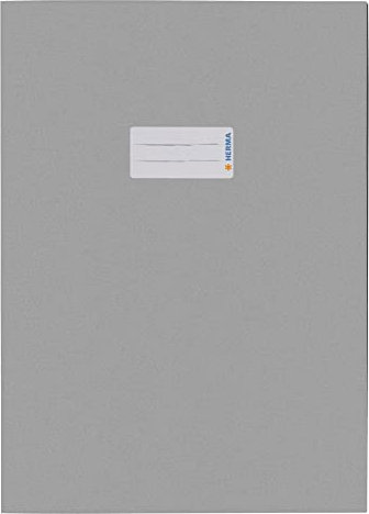 HERMA 5528 Heftumschlag A4 Papier Grau, Hefthülle mit Beschriftungsfeld aus extrem kräftigen Papier & satten Farben, Heftschoner für Schulhefte, farbig