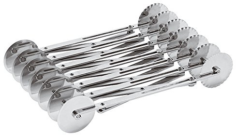Paderno World Cuisine Teigschneider mit mehreren Rädern, Edelstahl, 28,9 x 5,4 cm