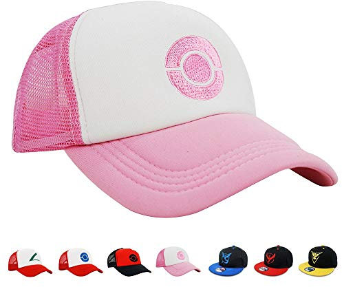 PopCrew Bestickte Team Trainer Mütze für Anime Cosplay Kostüm Trucker Snapback Cap, Pink