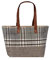 Fabrizio Strandtasche Einkaufstasche Schottenmuster Umwelttasche Damen (grau)