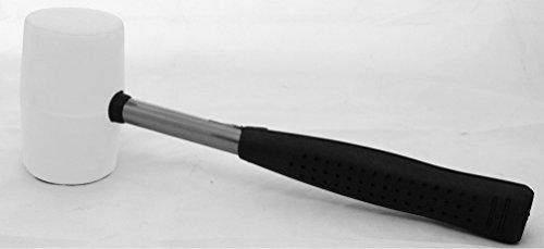 Gummihammer 65mm mit Metallstiel, gummiert, weißer Kopf, Gewicht: 550 g, Länge 30.0cm, JB_12619