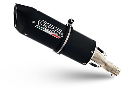 Scarico marca GPR compatibile con BMW F 800 R 2009/2014, terminale omologato con raccordo specifico, Furore nero