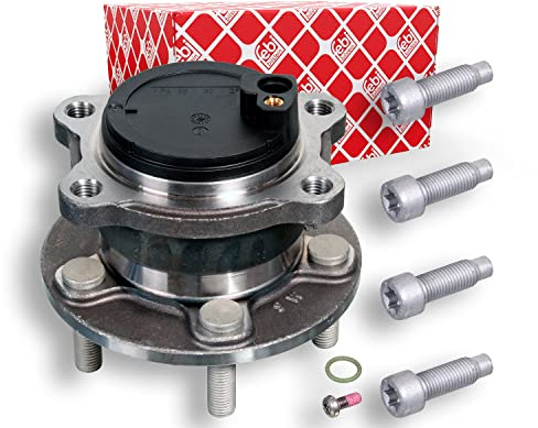 febi bilstein 102496 Wheel Bearing Kit with wheel hub, ABS sensor ring and additional parts, pack of one
