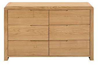 Julian Bowen Curve Breite Kommode mit 6 Schubladen, Eiche