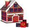 BAKAJI Calendario dell' Avvento di Natale in Legno con 24 Cassetti Numerati per Sorpresa Decorazioni Addobbi Natalizi Casa (Casetta di Natale)