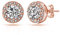 Philip Jones Rose Gold Plated Halo Earrings Created with Zircondia® Crystals