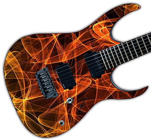 DesignDivil Adhesivo de vinilo laminado para guitarra personalizada, diseño de remolino de llama GS10